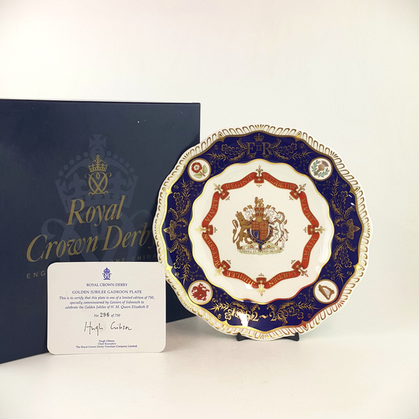 Royal Crown Derby - Golden Jubilee Gadroon Plate (Boxed & CoA) - RCD 2803