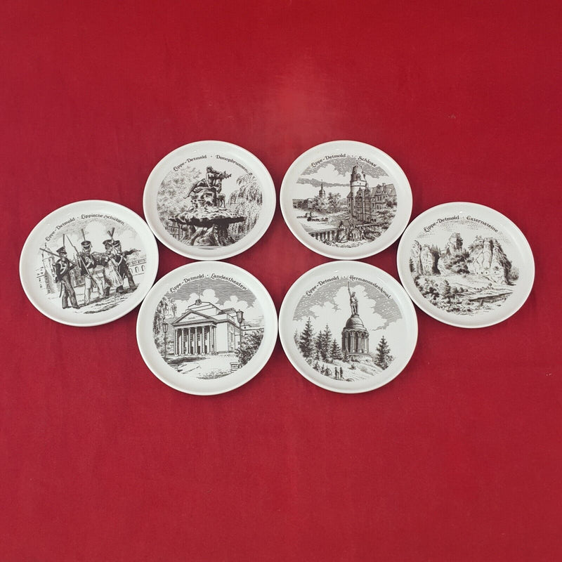 6x West German Decorative Mini Plates - 8045 OA