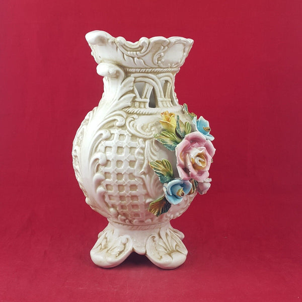 Vintage Capodimonte Glazed Large Vase (Chipped) - 7967 OA