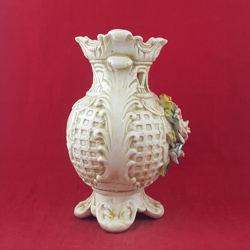 Vintage Capodimonte Glazed Large Vase (Chipped) - 7967 OA