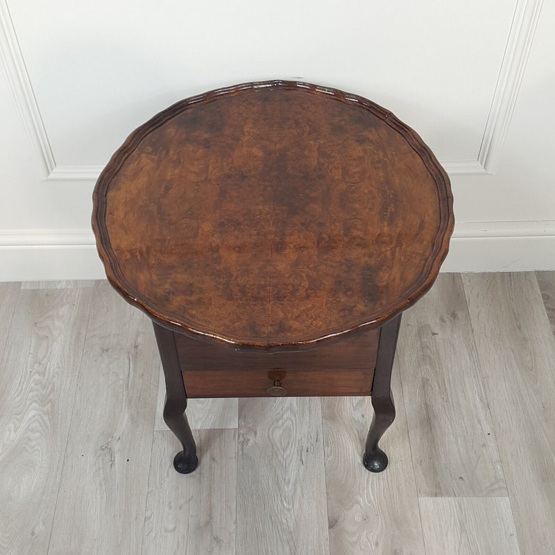 Georgian Style Burr Walnut Sewing Table - F262