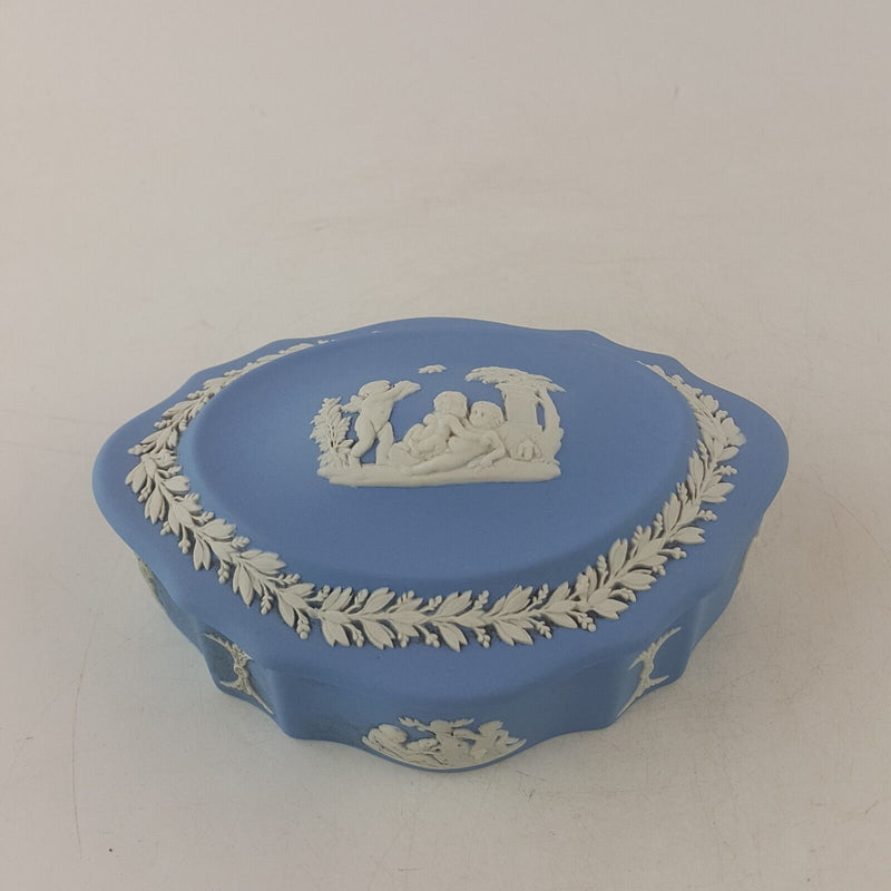 Wedgwood - Blue Jasperware Small Trinket Box - 8090 WD