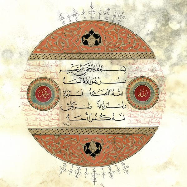 Surah Al-Ikhlas | Islamic Arabic Wall Art | Calligraphy | Quran Art | QC27