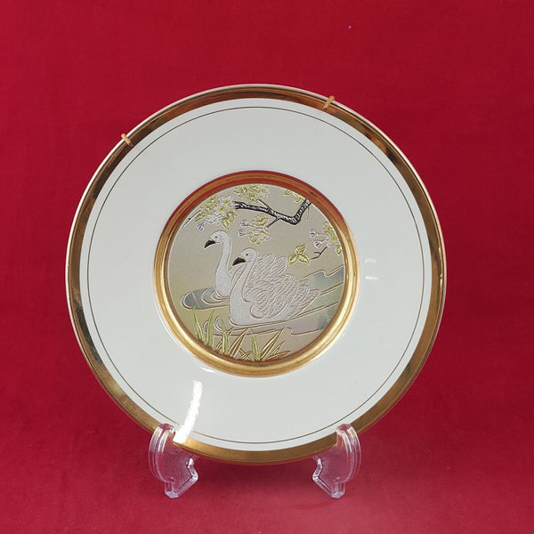 Vintage The Art of Chokin Decorative Swans Plate - 8066 OA