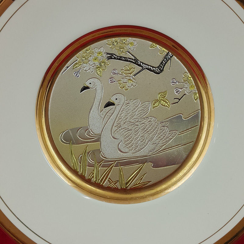 Vintage The Art of Chokin Decorative Swans Plate - 8066 OA