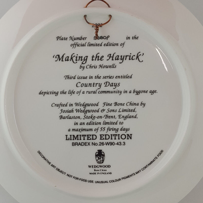 Wedgewood Making The Hayrick Decorative Plate - 8192 WD