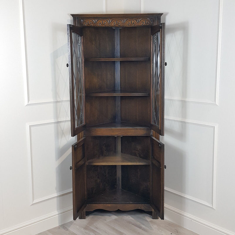 Tall Triangular Corner Display Cabinet - F290