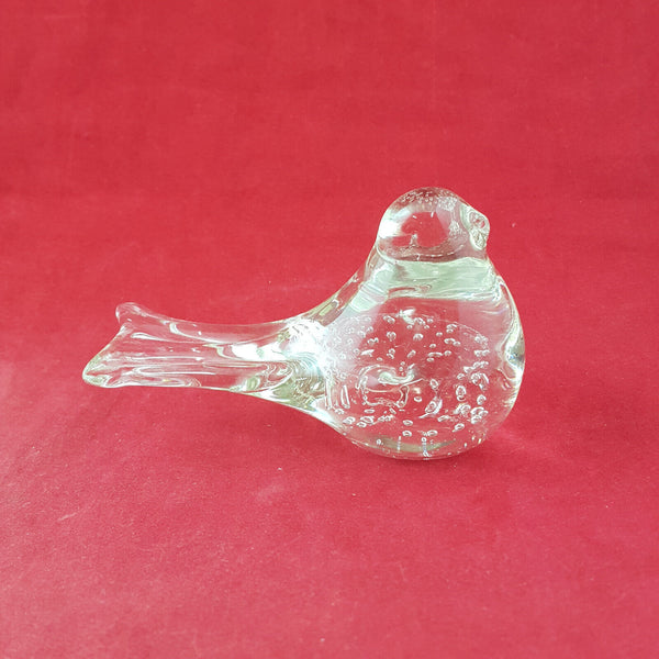 Crystal Bubble Art Glass Bird Figurine / Paperweight - OV 2941