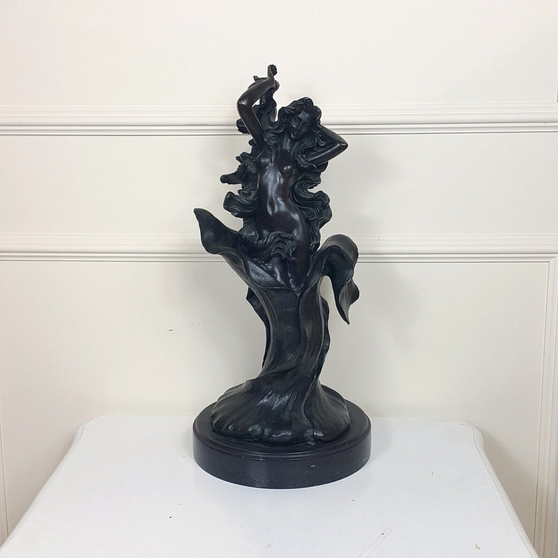 Nude Nymph Girl Bronze Sculpture - OV 2900