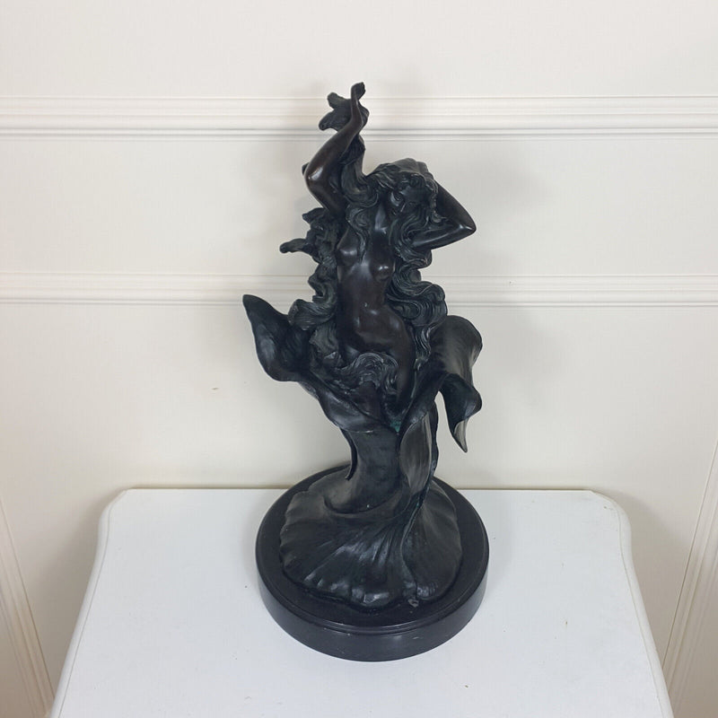 Nude Nymph Girl Bronze Sculpture - OV 2900