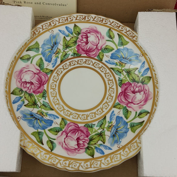 Coalport Decorative Plate Pink Rose And Convolvulus with Box & CoA - 8235 CP