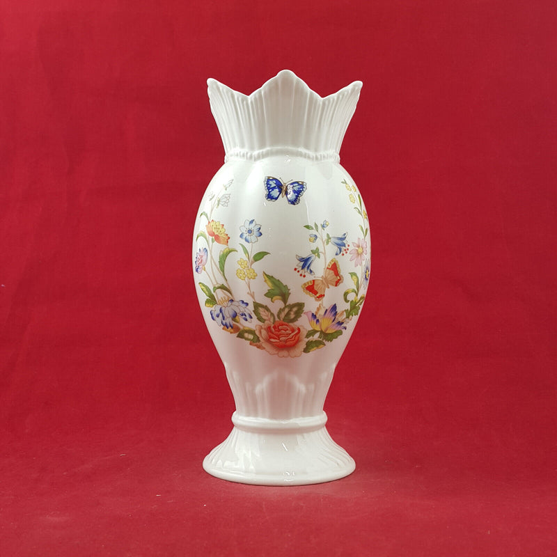 Aynsley Cottage Garden Flowers & Butterflies Georgian Vase 8.25-inch - OP 3028