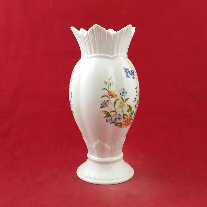 Aynsley Cottage Garden Flowers & Butterflies Georgian Vase 8.25-inch - OP 3028