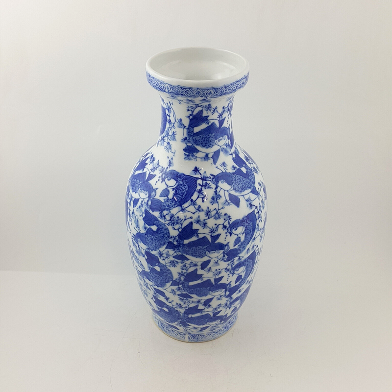 Vintage Porcelain Blue & White Large Vase - OP 2987