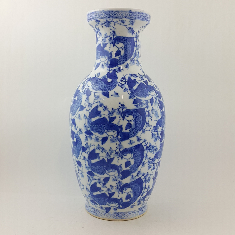 Vintage Porcelain Blue & White Large Vase - OP 2987