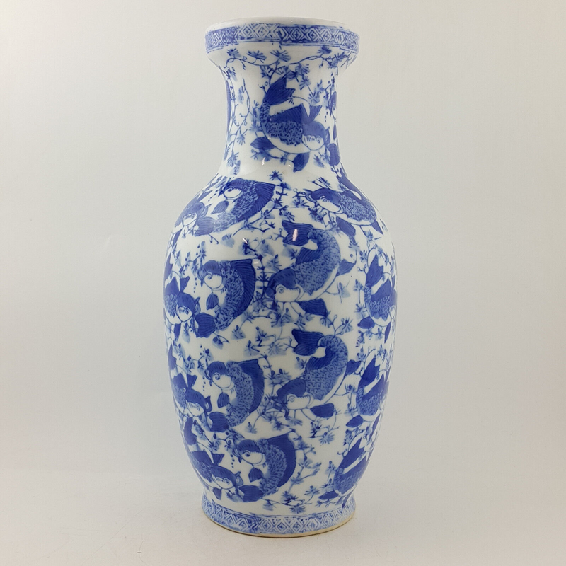 Vintage Porcelain Blue & White Large Vase - OP 2987