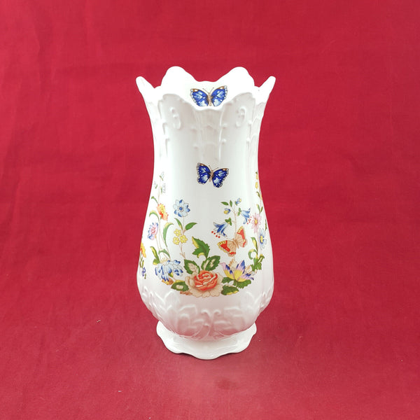 Aynsley Cottage Garden Flowers & Butterflies Georgian Vase 8.25-inch - OP 3026