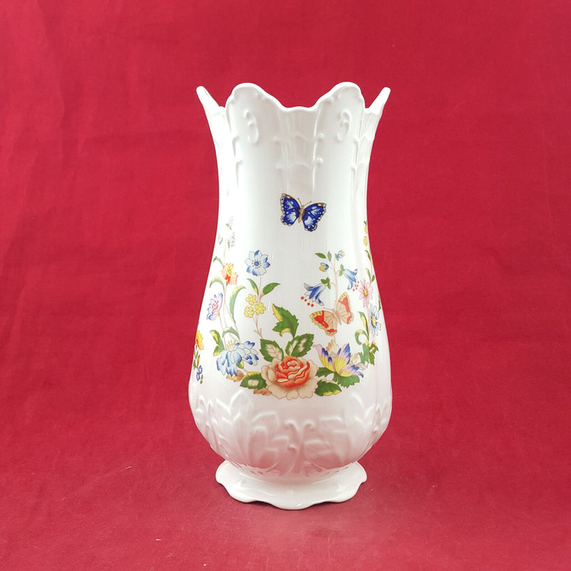 Aynsley Cottage Garden Flowers & Butterflies Georgian Vase 8.25-inch - OP 3026