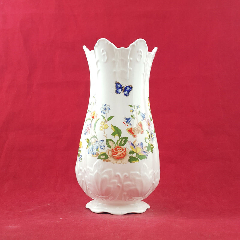 Aynsley Cottage Garden Flowers & Butterflies Georgian Vase 8.25-inch - OP 3026