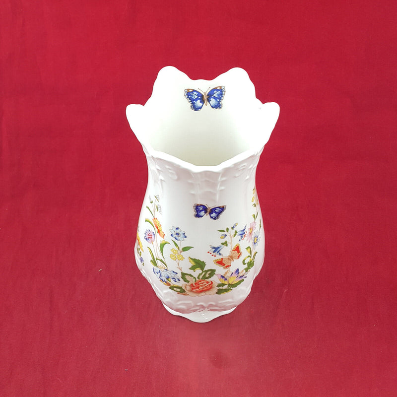 Aynsley Cottage Garden Flowers & Butterflies Georgian Vase 8.25-inch - OP 3026