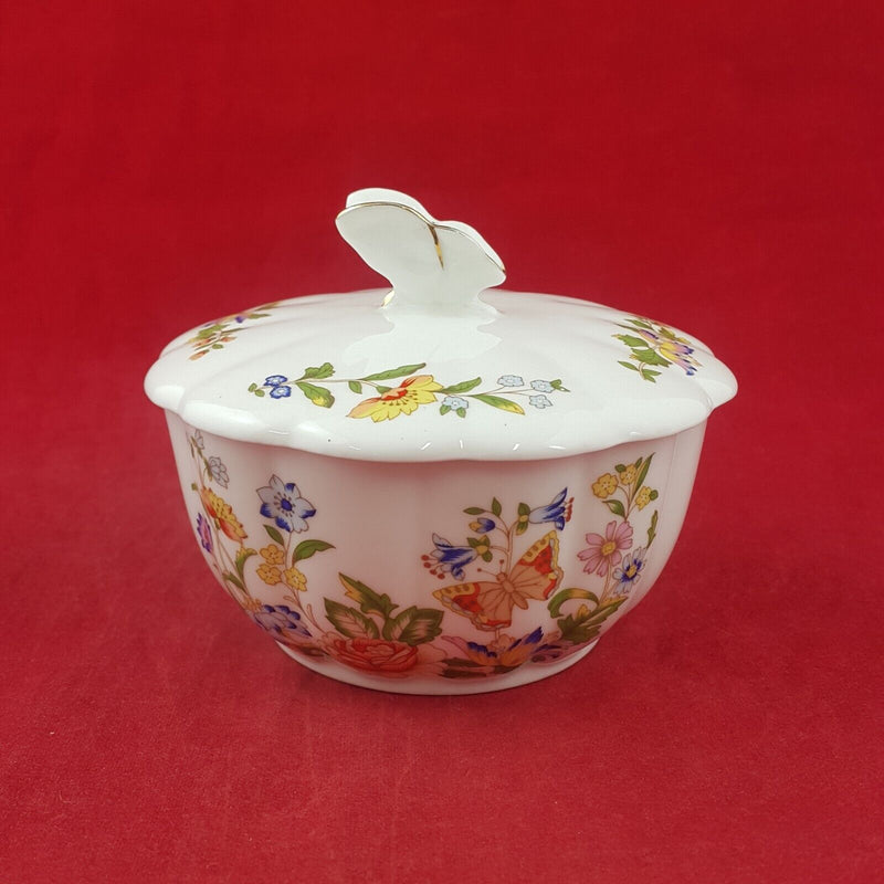 Aynsley Cottage Garden Pair of Sugar Bowl Pot Trinket Box - 8304 OA