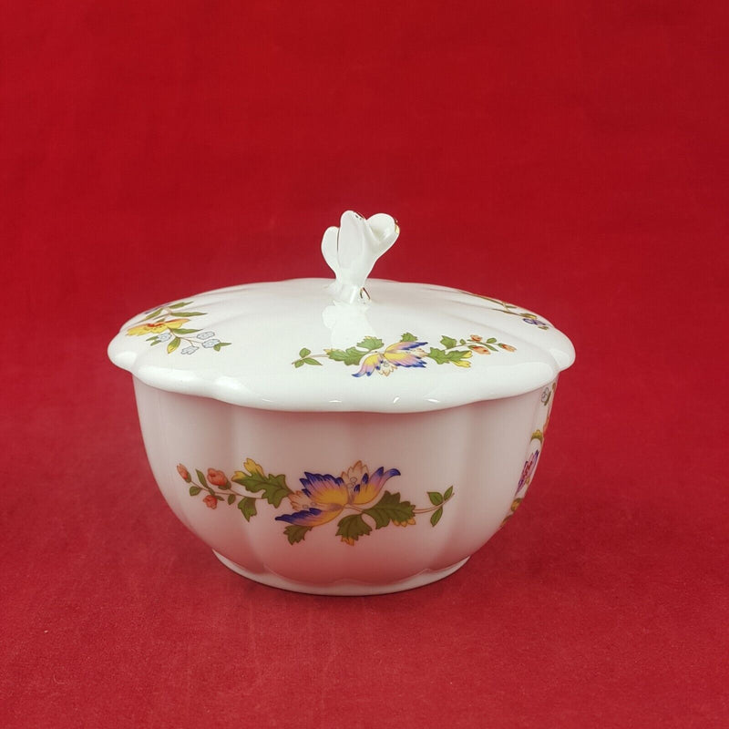 Aynsley Cottage Garden Pair of Sugar Bowl Pot Trinket Box - 8304 OA