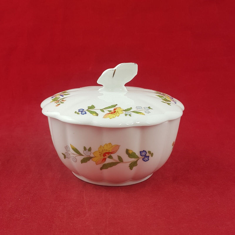 Aynsley Cottage Garden Pair of Sugar Bowl Pot Trinket Box - 8304 OA