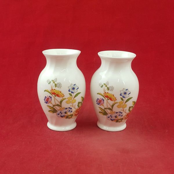 Aynsley Cottage Garden Flowers & Butterflies Pair of Small Vases - 8305 OA