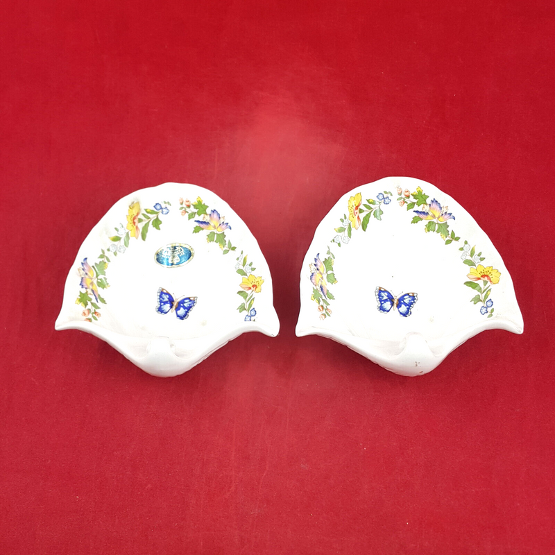 Aynsley Cottage Garden - Pair Of Shell-shaped Trinket Plates - OP 3051