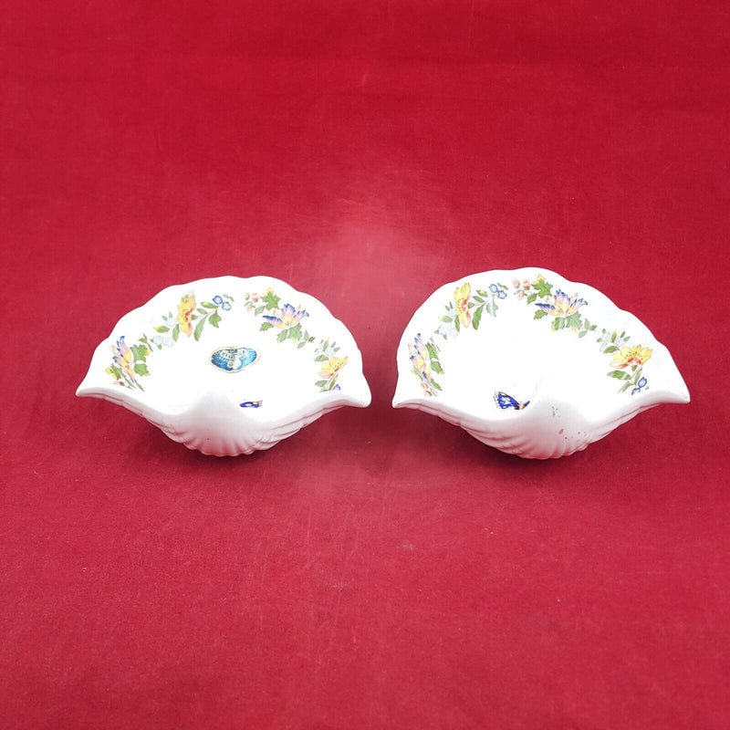 Aynsley Cottage Garden - Pair Of Shell-shaped Trinket Plates - OP 3051