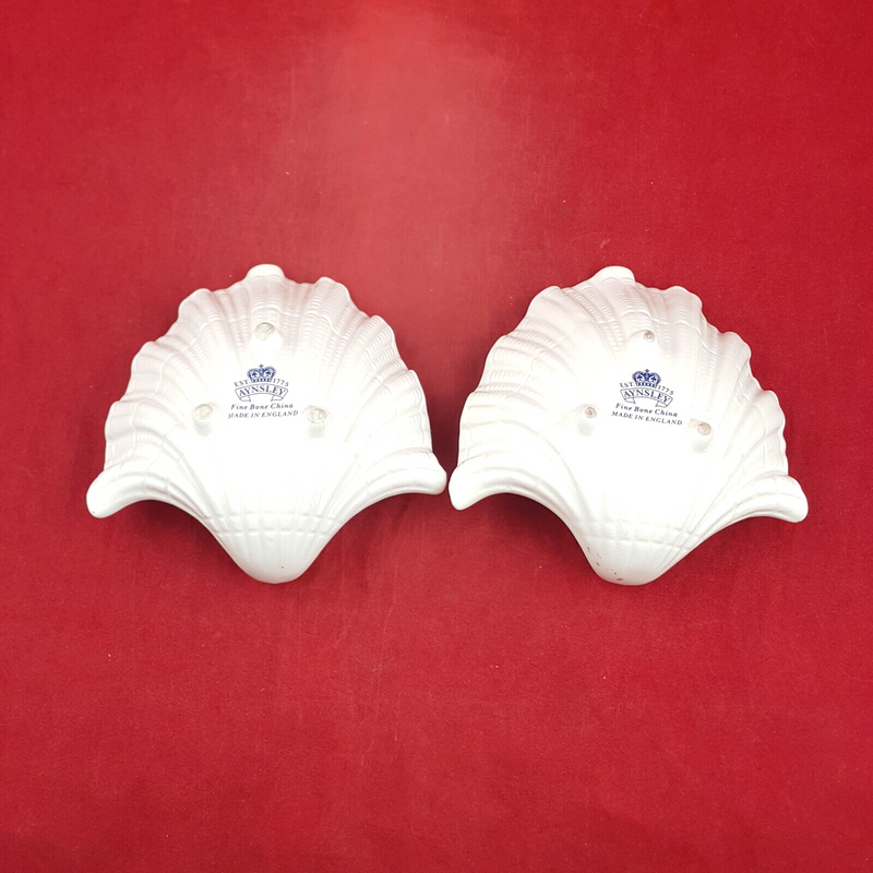 Aynsley Cottage Garden - Pair Of Shell-shaped Trinket Plates - OP 3051