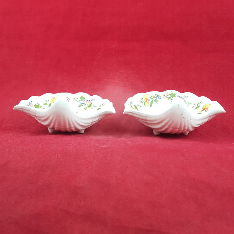 Aynsley Cottage Garden - Pair Of Shell-shaped Trinket Plates - OP 3051