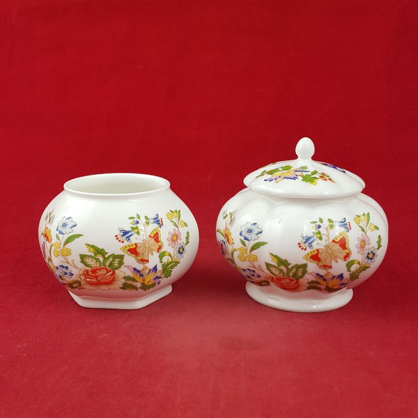 Aynsley Cottage Garden Flowers & Butterflies Rose Bowl lidded Jar - 8311 OA