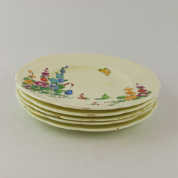 Crown Staffordshire - Set Of 5 Poppy Floral Side Plates - 8502 O/A
