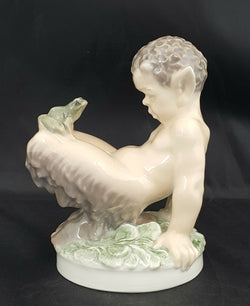 Royal Copenhagen Figurine 1713 Faun & Frog