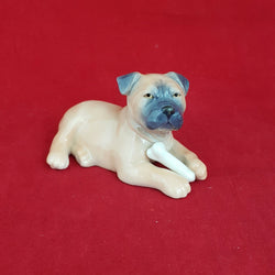 Royal Copenhagen Mini Collection Bull Dog Puppy With Bone No748 - RCH 5492