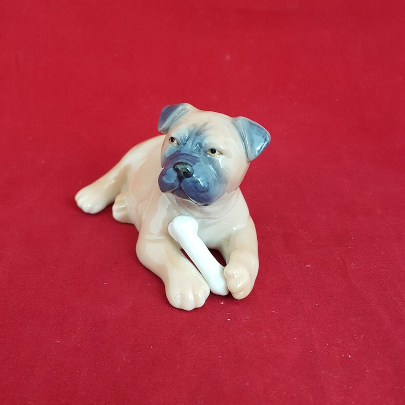 Royal Copenhagen Mini Collection Bull Dog Puppy With Bone No748 - RCH 5492