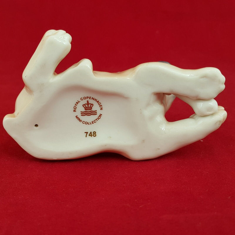 Royal Copenhagen Mini Collection Bull Dog Puppy With Bone No748 - RCH 5492