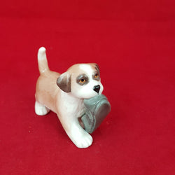 Royal Copenhagen Mini Collection St Bernard Puppy With shoe 744 - RCH 5489