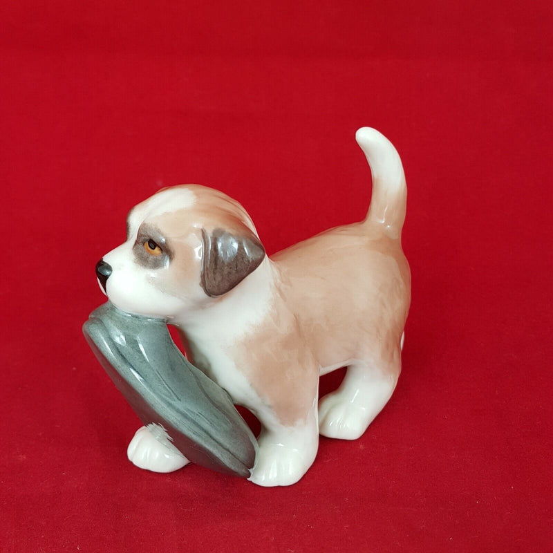 Royal Copenhagen Mini Collection St Bernard Puppy With shoe 744 - RCH 5489