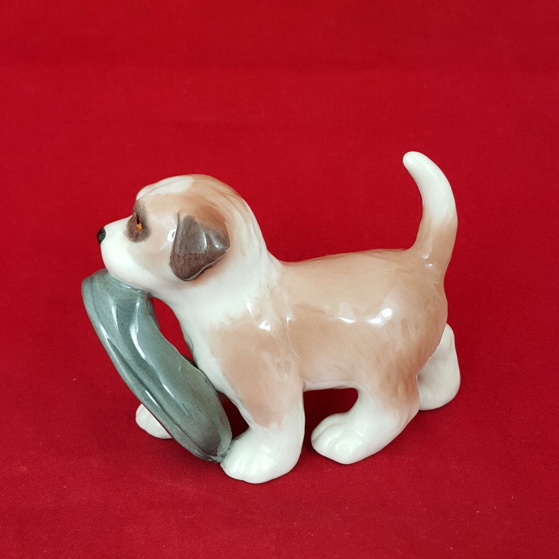 Royal Copenhagen Mini Collection St Bernard Puppy With shoe 744 - RCH 5489