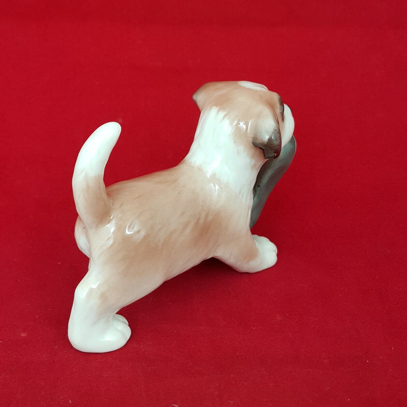 Royal Copenhagen Mini Collection St Bernard Puppy With shoe 744 - RCH 5489