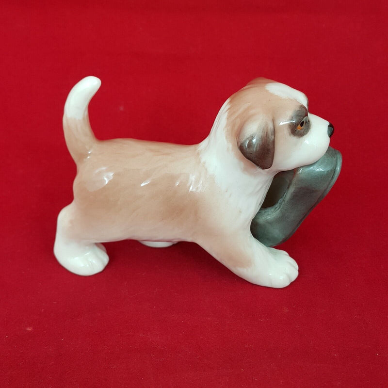 Royal Copenhagen Mini Collection St Bernard Puppy With shoe 744 - RCH 5489