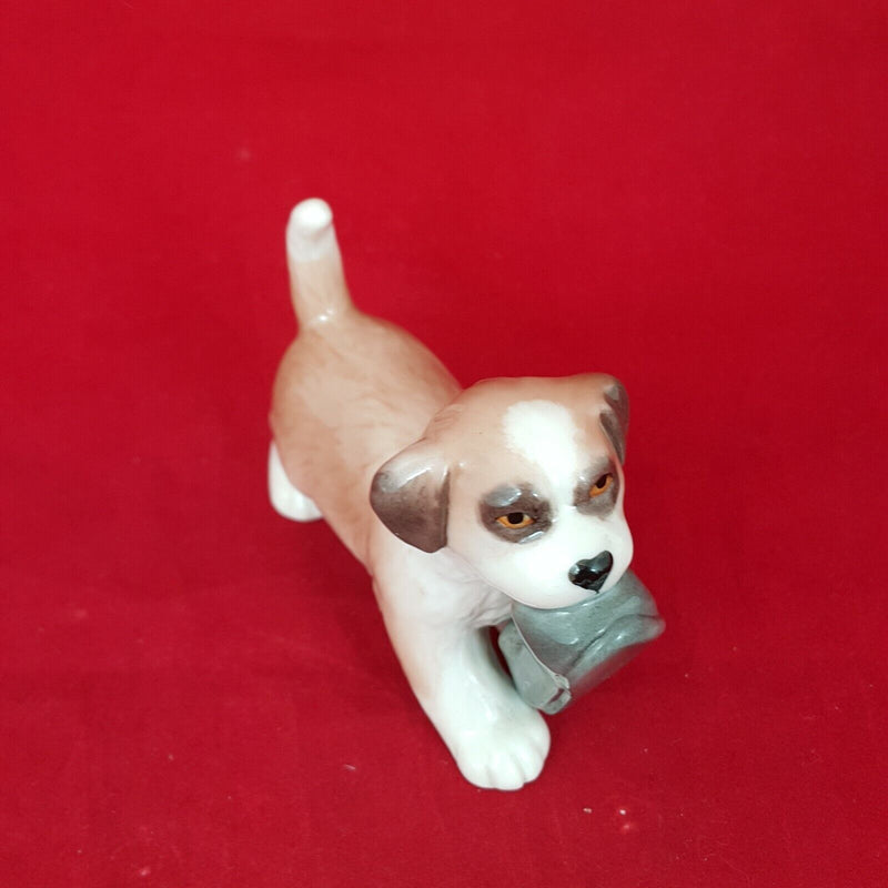 Royal Copenhagen Mini Collection St Bernard Puppy With shoe 744 - RCH 5489