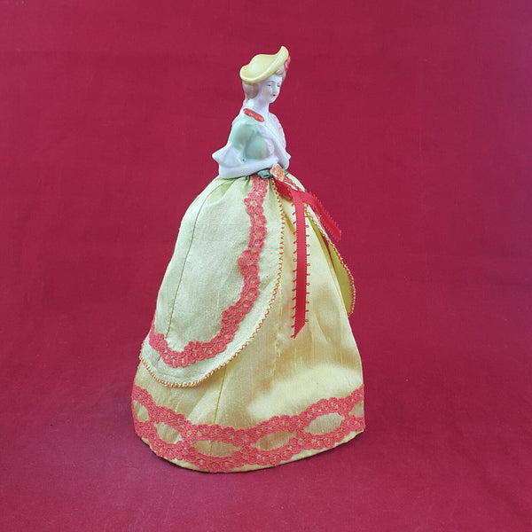 Vintage Porcelain Pin Cushion Half Doll Dressed - 7040 OA