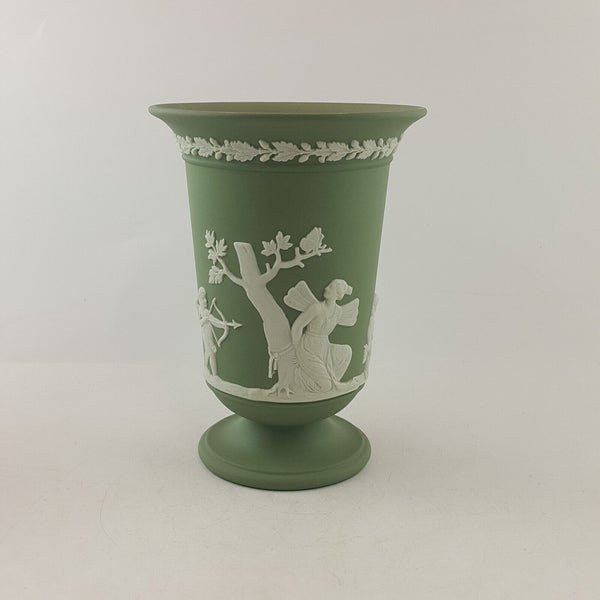 Wedgewood Jasperware Spill Vase Sage Green Bud Vase - 8544 L/N