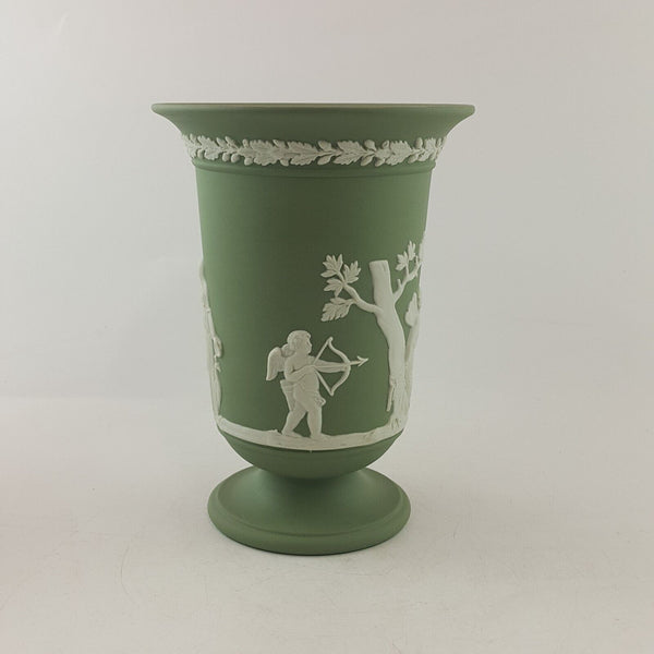 Wedgewood Jasperware Spill Vase Sage Green Bud Vase - 8544 L/N