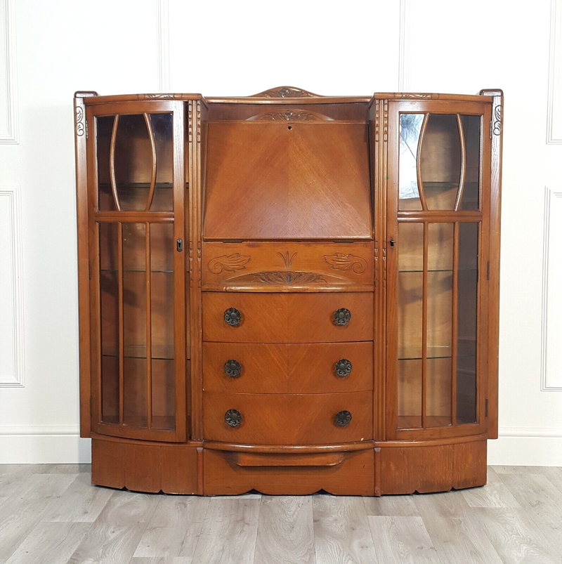 Antique Solid Wood Bureau | Cabinet | Writing Desk - F295