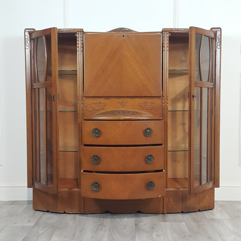 Antique Solid Wood Bureau | Cabinet | Writing Desk - F295