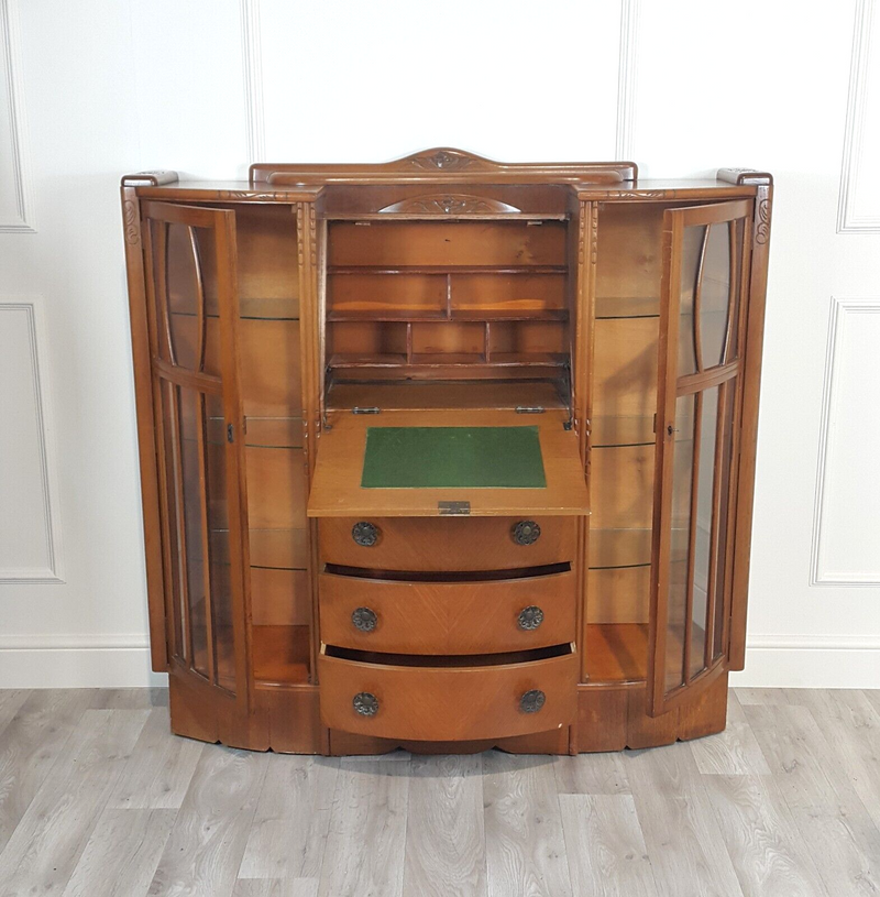 Antique Solid Wood Bureau | Cabinet | Writing Desk - F295